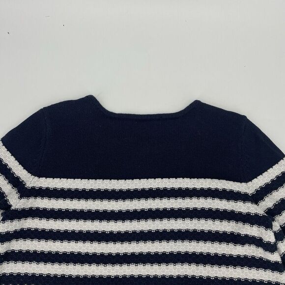 Christopher & Banks Sweaters Women's XL Navy White Striped Long Sleeve Pullover - Picture 8 of 11